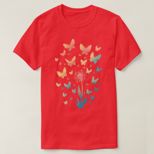 Butterfly Lover Monarch Butterfly Art Pattern Inse T-Shirt (Design vorne)