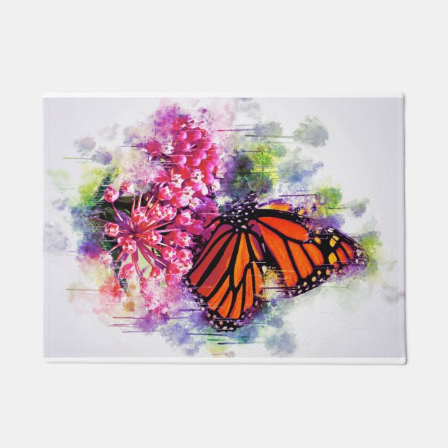 Butterfly Lover Monarch Butterfly Fußmatte (Vorderseite)