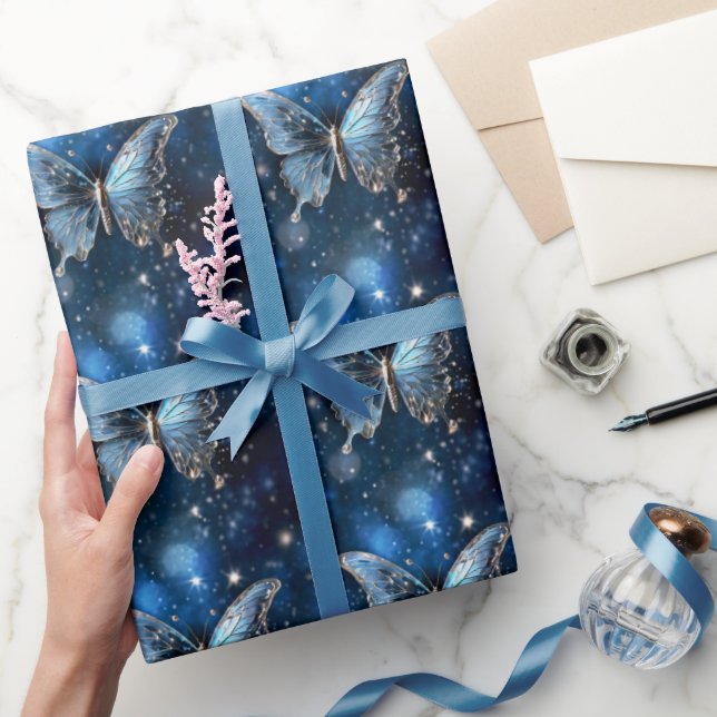 Butterfly magisch blau verzaubert whimsical Fantas Geschenkpapier (Schenken)