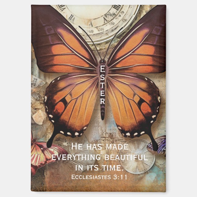 Butterfly Magnet Ecclesiastes 3:11 (Vorderseite)