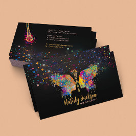 Butterfly Makeup Brush Frauenprofil Visitenkarte