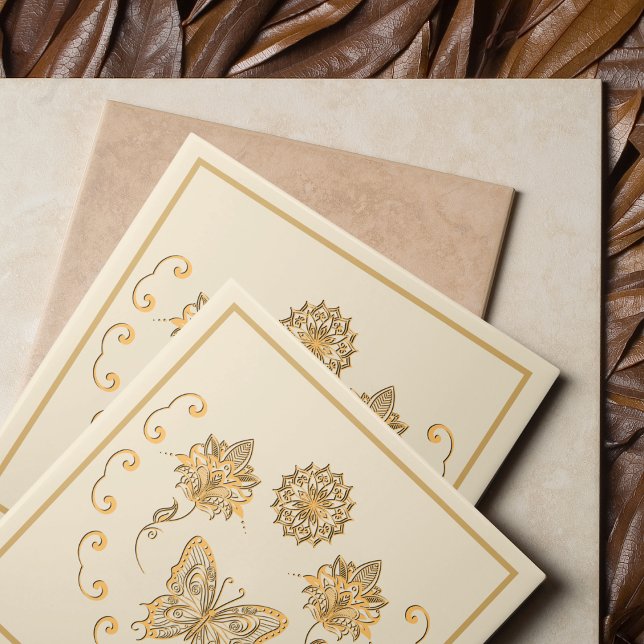 Butterfly Mandala Decorative Tile Fliese (Von Creator hochgeladen)