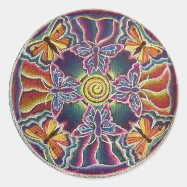 Butterfly Mandala Sticker (Vorderseite)
