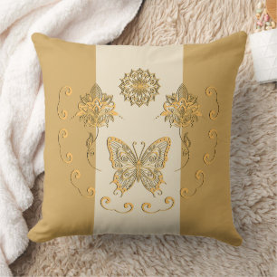 Butterfly Mandala Throw Kissen
