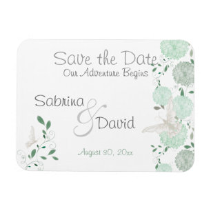 Butterfly Matcha Chrysanthemas Save the Date Magnet