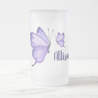 Butterfly Mattiert Glass Beer Tasse