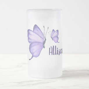 Butterfly Mattiert Glass Beer Tasse