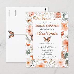 Butterfly Meadow Watercolor Brautparty Party Postkarte