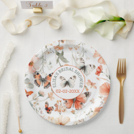 Butterfly Meadow Watercolor CUSTOM Brautparty Pappteller