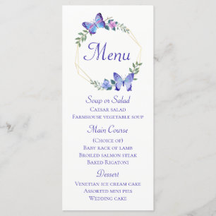 Butterfly Menu Blue Butterflies Blumenzwiebeln Hoc Menükarte