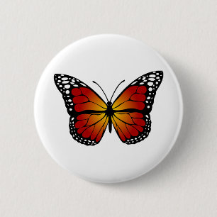 Butterfly Monarch Abstrakt Artistic Line Art Button