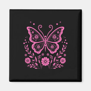 Butterfly Monarch Blume Exotische Brustkrebserkran Magnet