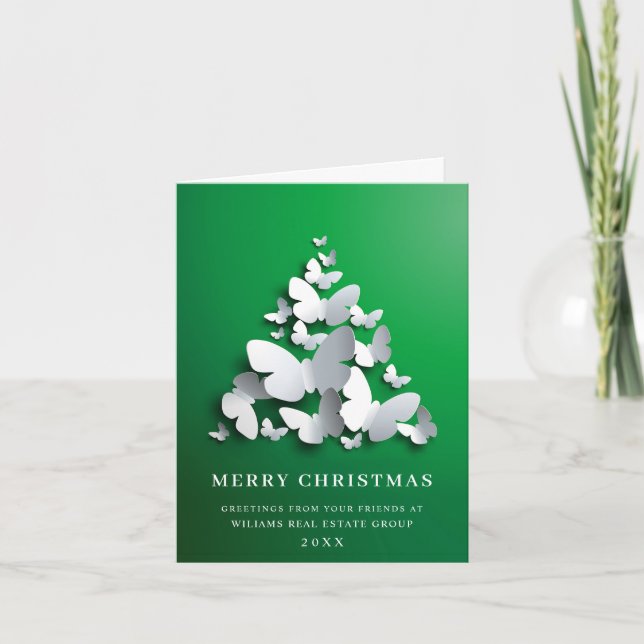 Butterfly Monarch Weihnachten Firmengrüßen (Vorderseite)