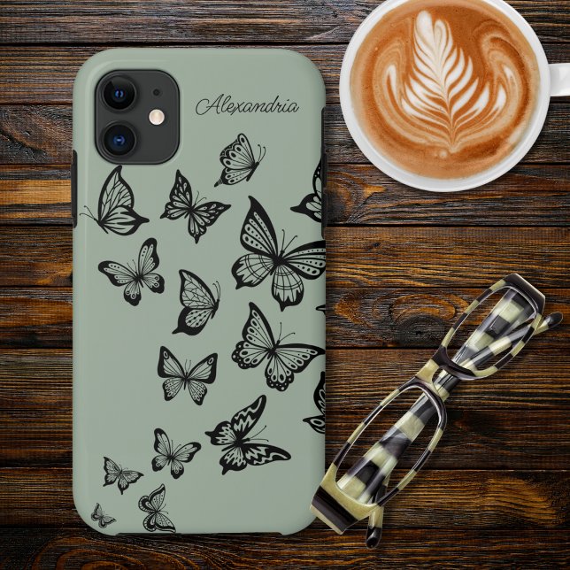 Butterfly Monogramm Case-Mate iPhone Hülle (Von Creator hochgeladen)