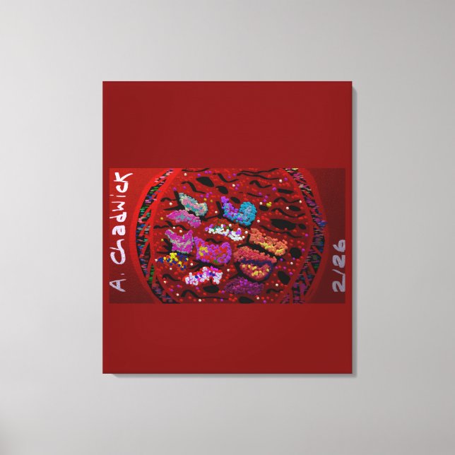 Butterfly Moon Drawstring Backpack Leinwanddruck (Vorderseite)