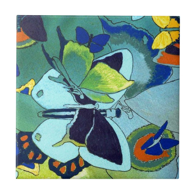 Butterfly Mosaik-Geschenk Fliese (Vorderseite)