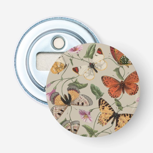Butterfly Moth Nature Collection Zeichnend Flaschenöffner (Vorderseite)