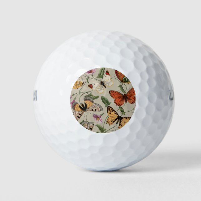 Butterfly Moth Nature Collection Zeichnend Golfball (Vorderseite)