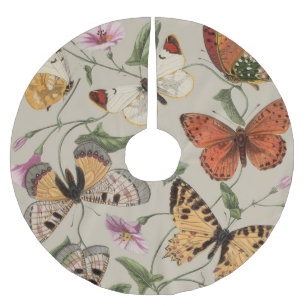 Butterfly Moth Nature Collection Zeichnend Polyester Weihnachtsbaumdecke