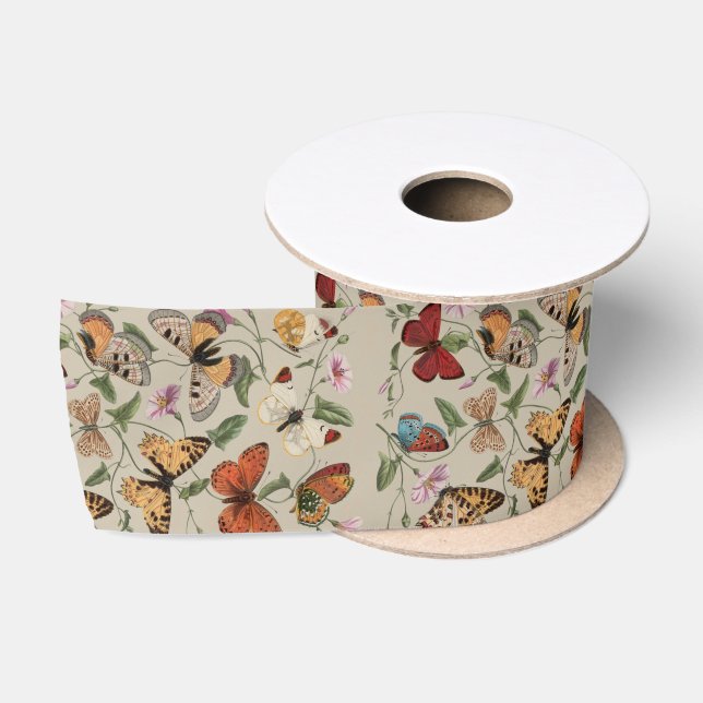 Butterfly Moth Nature Collection Zeichnend Satinband (Spule)