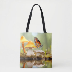 Butterfly Mushroom Nature Serene Peace Tasche