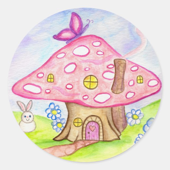 Butterfly Mushroom Spring Bunny Party Stickers (Vorderseite)