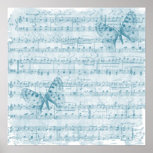 Butterfly Musical Romance Blue Poster (Vorne)