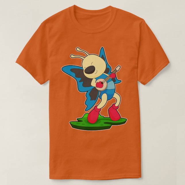 Butterfly Musician Gitarre T-Shirt (Design vorne)