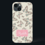 Butterfly-Muster cremebraun rosa Pink-Namensschild title_seo2<br><div class="desc">Moderne Schmetterlingsmuster mit gemalten Fracks und Pad-Cover aus Fritillarys in cremefarbenen,  hellrosa,  braunen und aquamarinen Tönen. Passen Sie diese hübsche Musterabdeckung mit Ihrem Namen und Ihrer Initial- oder Monogrammfamilie an. Derzeit liest Rachelle R. Ideal personalisierte Geschenk für Mädchen und Frauen. Einzigartiges,  in Wildblume gestyltes Damast-Design von Sarah Trett.</div>