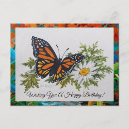 Butterfly 'n Daisy Postcard Gruß Postkarte