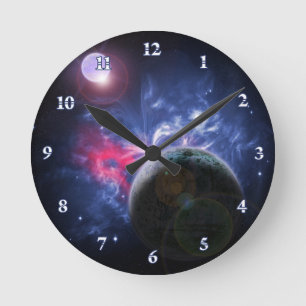 Butterfly Nebula Numbered Acrylic Wall Clock Runde Wanduhr
