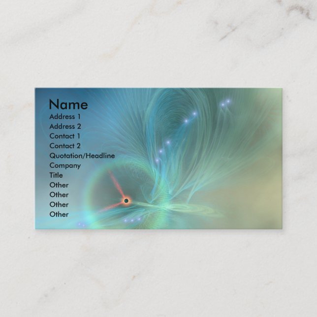 BUTTERFLY NEBULA-UNTERNEHMENSKARTE VISITENKARTE (Vorderseite)