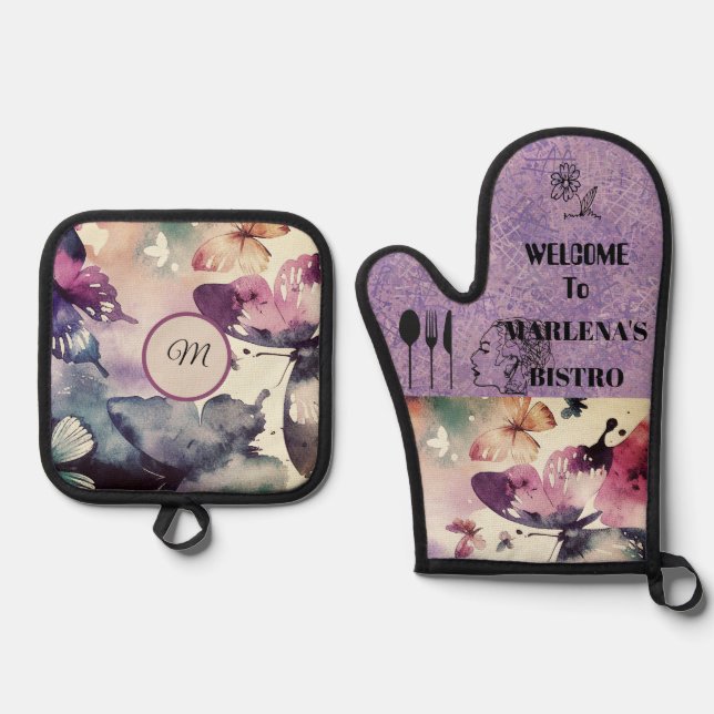 Butterfly Ofenhandschuh & Topflappen-Set (Vorderseite)