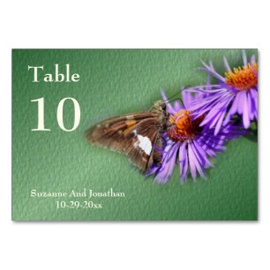 Butterfly on Aster Nature Personalisierte Hochzeit Tischnummer
