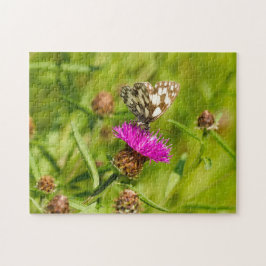 Butterfly On Thistle Jigsaw Puzzle