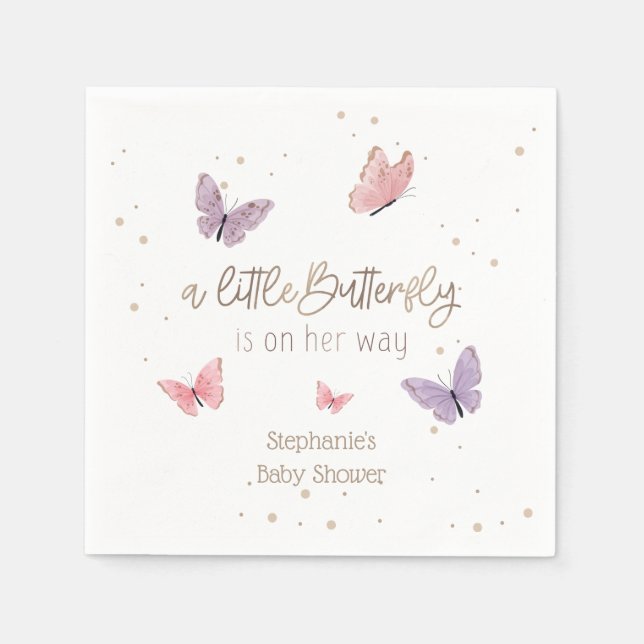 Butterfly on Way Baby Shower Serviette (Vorderseite)
