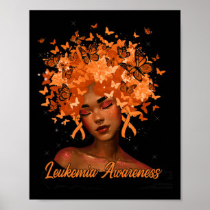 Butterfly Orange Ribbon Leukemia Sensibilisierungs Poster