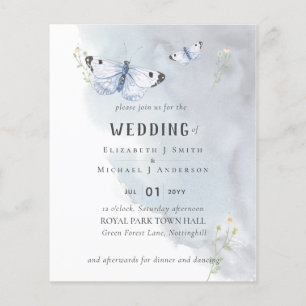 Butterfly Paradise Dusty Blue Wedding Flyer