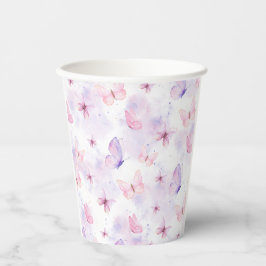 Butterfly Party Paper Cups Purple and Pink Pappbecher