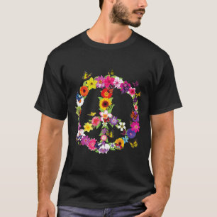 Butterfly Peace Schild Blumengarten Natur T-Shirt