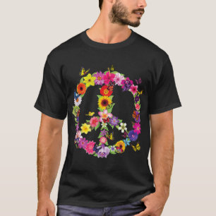 Butterfly Peace Schild Blumengarten Natur T-Shirt