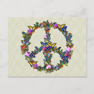 Butterfly Peace Symbol Postkarte