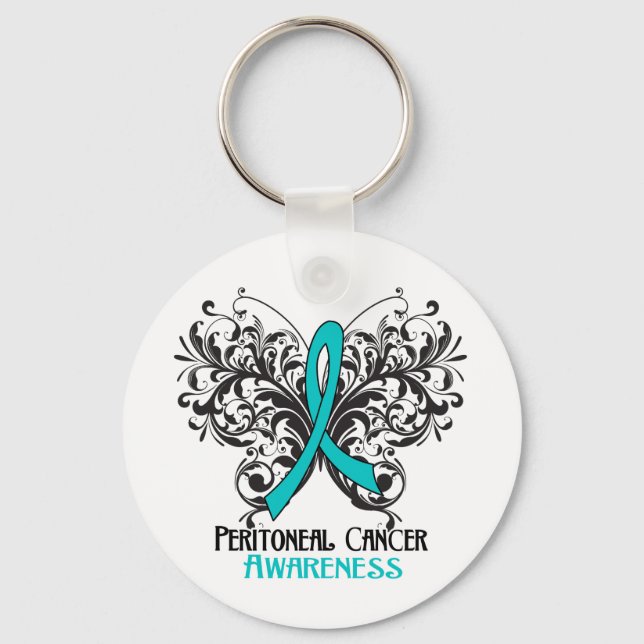 Butterfly Peritoneal Cancer Awareness Schlüsselanhänger (Vorderseite)