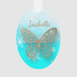 Butterfly Personal Message Christmas Keepake Ornament
