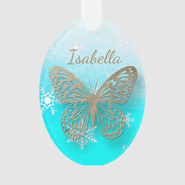 Butterfly Personal Message Christmas Keepake Ornament (Vorderseite)