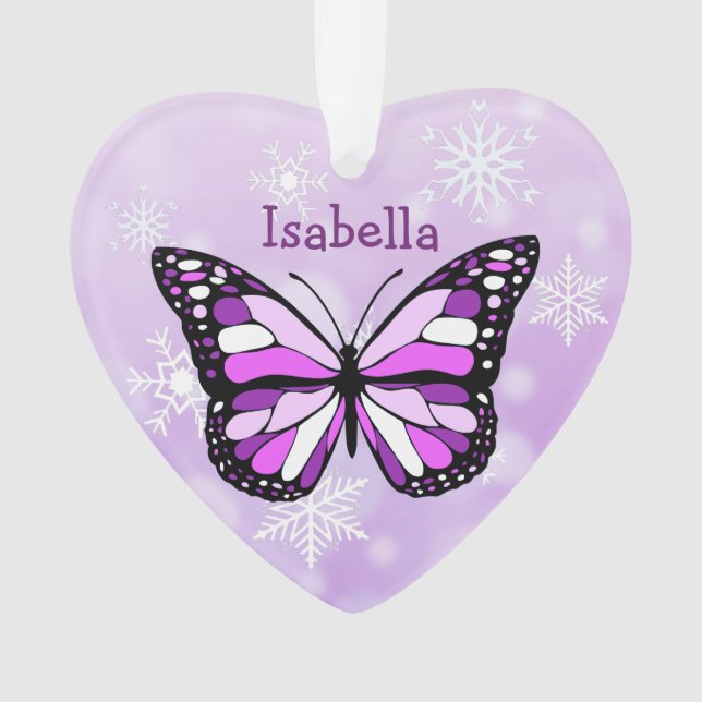 Butterfly Personal Message Christmas Keepake Ornament (Vorderseite)