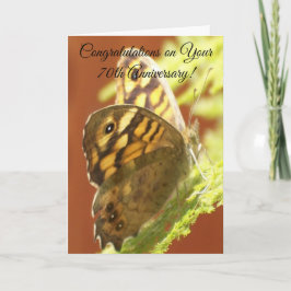 Butterfly Personalisiert 70. Hochzeitstag Karte