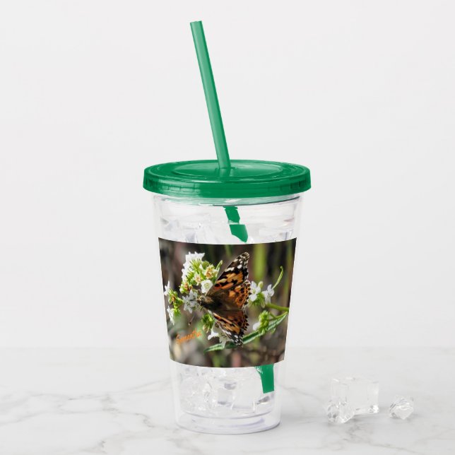 Butterfly Personalisiert Acryltrinkbecher (Vorderseite Ice)