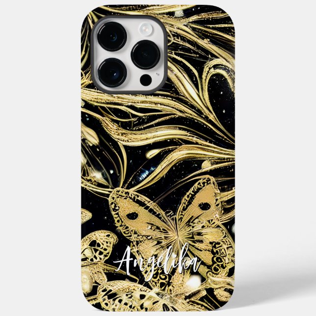Butterfly Personalisiert Name Case-Mate iPhone 14 Pro Max Hülle (Rückseite)