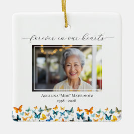 Butterfly Personalisiert Square Ornament - 2 Fotos